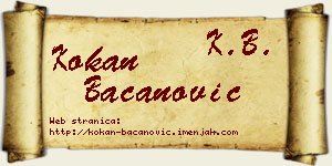 Kokan Bacanović vizit kartica